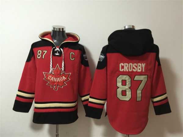 Men's Team Canada #87 Sidney Crosby Red Black Ageless Must-Have Lace-Up Pullover Hoodie,We sell and wholesale Men's Team Canada #87 Sidney Crosby Red Black Ageless Must-Have Lace-Up Pullover Hoodie on line form chian!